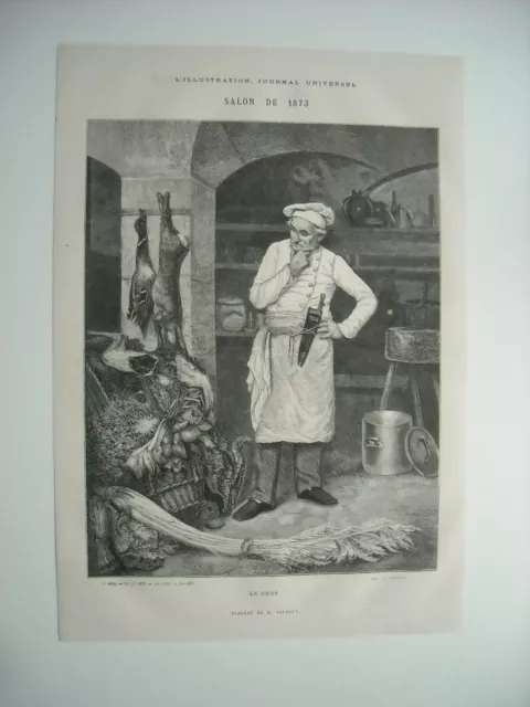 Gravure 1873. Salon. Le Chef. D’apres Le Tableau De M. Salzelo.