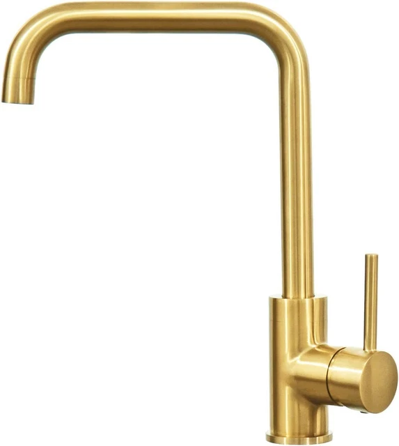 Hapilife gebürstetes Gold Küchenspüle Mixer Wasserhahn Einzelhebel hoher Bogen 360 drehbar 10
