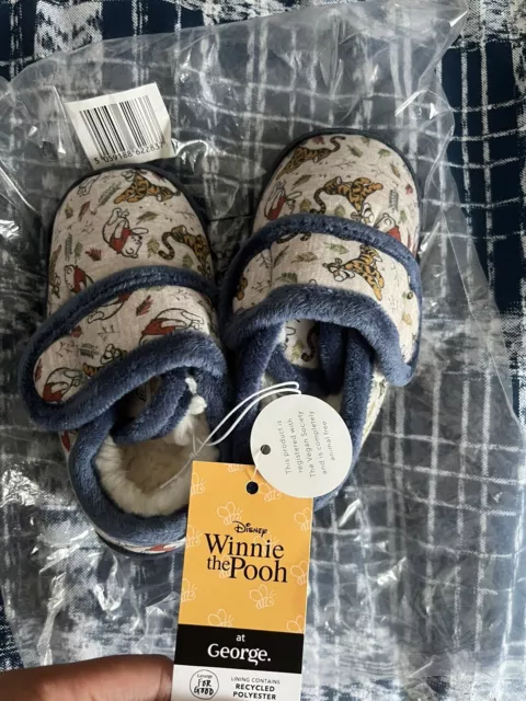 George Winnie The Pooh Slippers Winner Fleece Baby Boy Uk small 8