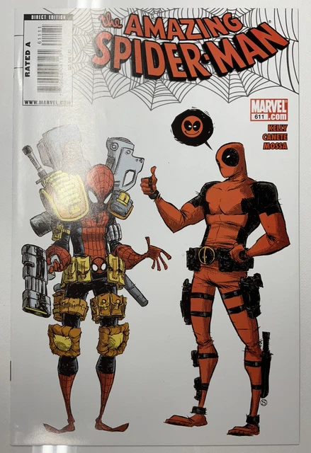 The AMAZING SPIDER-MAN 611 JAN 2010 MCU Direct Marvel Comic Book DEADPOOL Young