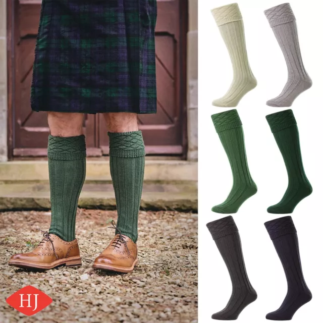 HJ Hall Kilt Socks Mens Premium Wool Blend Knee High Hose Sock