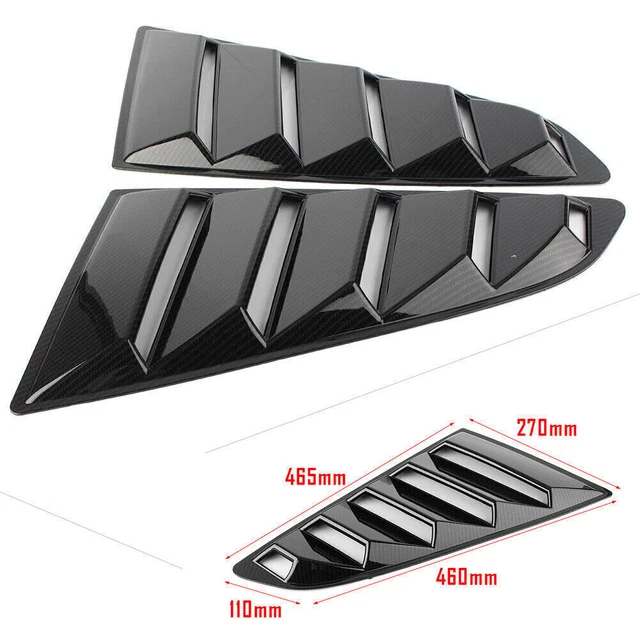 Side Window Vent Louvers Carbon Fiber Left Right For Ford Mustang 2015-2023 2016