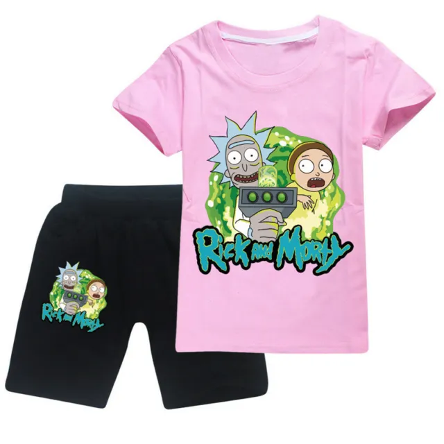 Nuovi pantaloncini ragazzi ragazze Rick and morty t-shirt estate casual set bambini regalo di compleanno 3