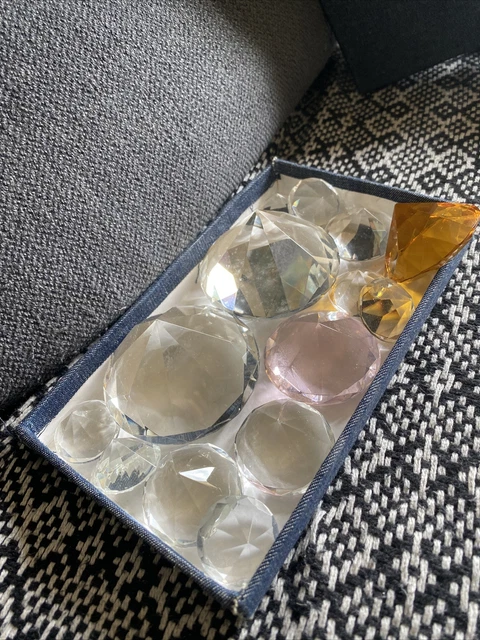 Lot DiamantsEn Cristal Transparent À Multiples Facettes,Diamant De Verre Cristal