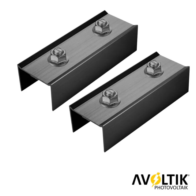 2er Profilverbinder Schienenverbinder schwarz inkl Schrauben für 40x40 Aluprofil