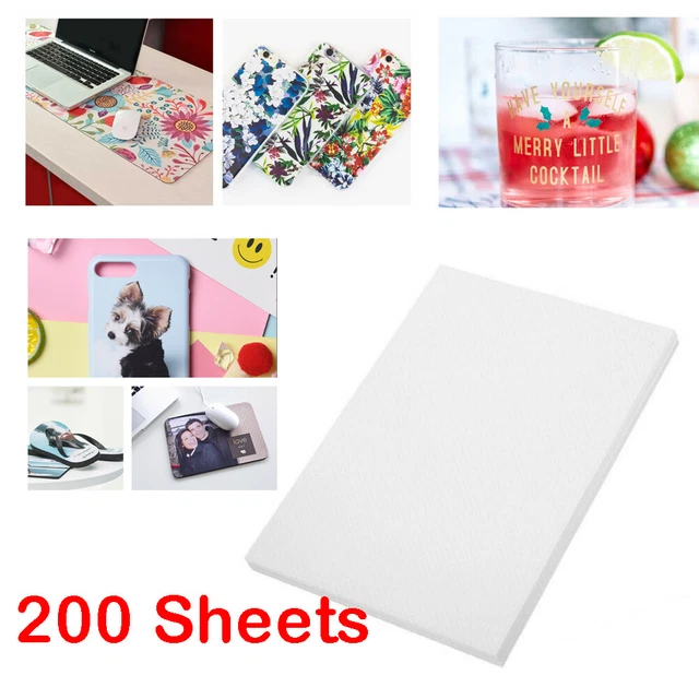 200 SHEETS A4 Dye Sublimation Ink Heat Transfer Paper for TShirt Mugs