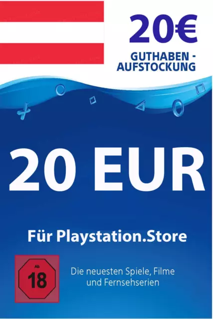 20€ PSN AT Card - 20 Euro Playstation Network Guthaben Digital Code - Österreich