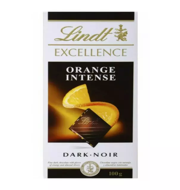 Lindt Excellence Dark Chocolate Orange Intense 100g block