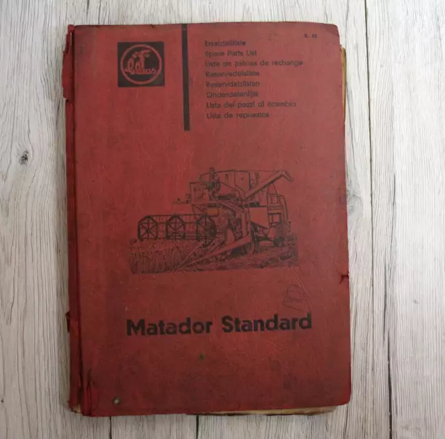 Original Claas Ersatzteilliste Mähdrescher Matador Standard