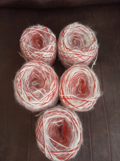 Lot De 5 Pelotes De Laine Fantaisie - Couleur écru - 340g (mélange)