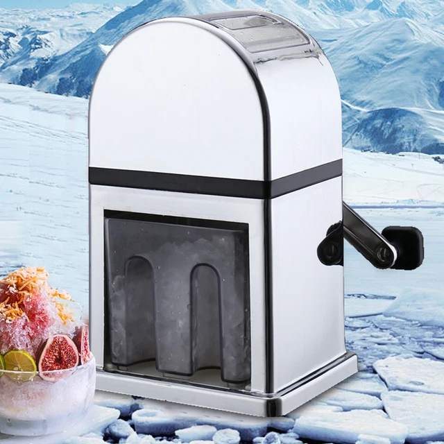 Manual Ice Crusher Shaving Machine Snow Cone Maker Shaved Ice Maker Tool Silver