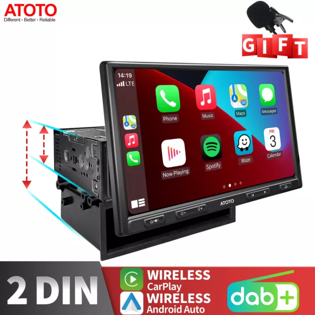 ATOTO F7XE 10.1" Eingebaut DAB Autoradio 1/2 Din Wireless Android Auto/CarPlay