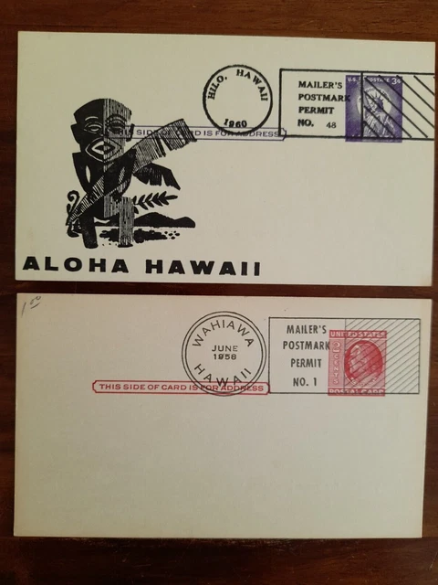 USA Ganzsachen - 2 Postkarten mit priv. Zudruck und Vorausentwertung PRECANCELS