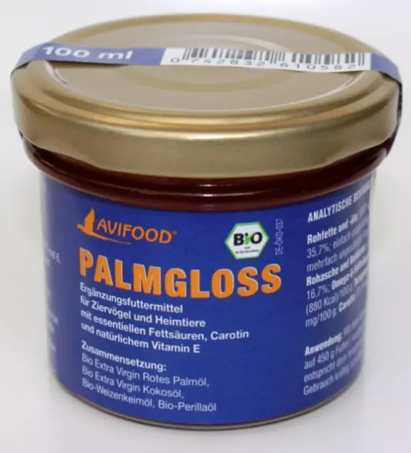 PALMGLOSS  100ml , Complément alimentaire pour Oiseaux, Perruches et Perroquets.