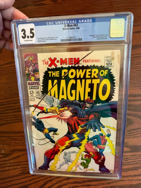 X-Men #43 CGC  3.5 Magneto Quicksilver Scarlet Witch Appearance! Marvel 1968