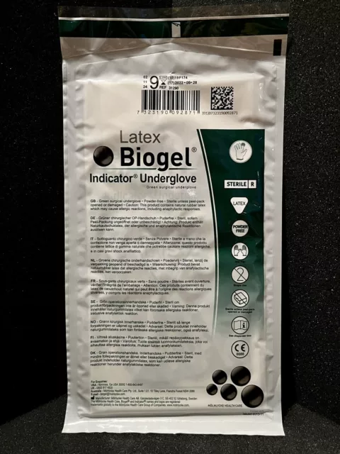 Biogel • Indicator Surgical Undergloves • Size 9 • 16 Pairs • 31290 • Latex