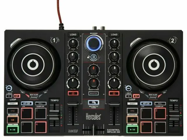 Hercules DJ Control Inpulse 200 Mixer PA Mischpult Equipment Schwarz SEHR GUT