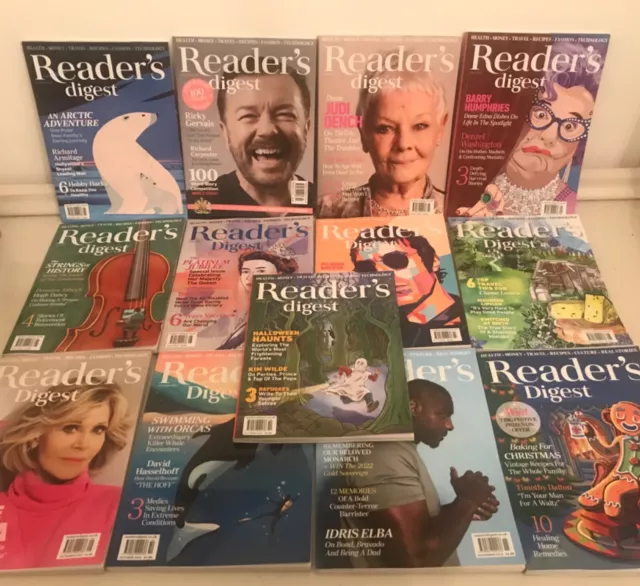 Reader's Digest Magazines 2022 12 Issues Bundle complete year readers book books