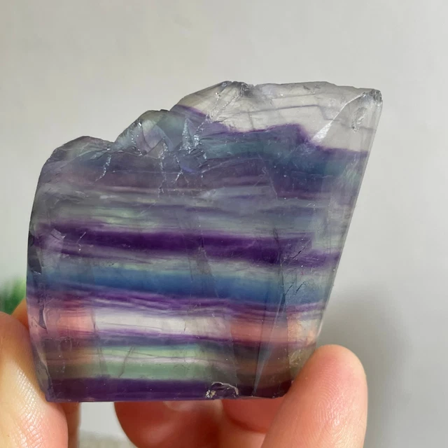 66g Natural beautiful Rainbow Fluorite Crystal Rough stone specimens p1318