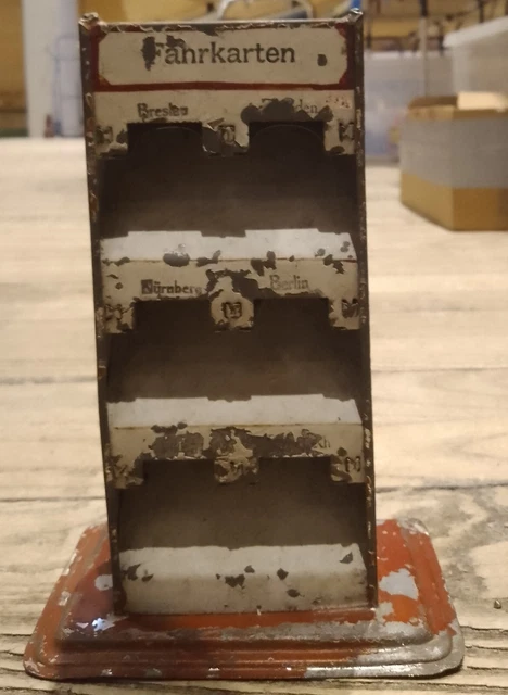 Alter Eisenbahn Fahrkarten Automat Spur 0/1 um 1920 Blechspielzeug Vorkrieg