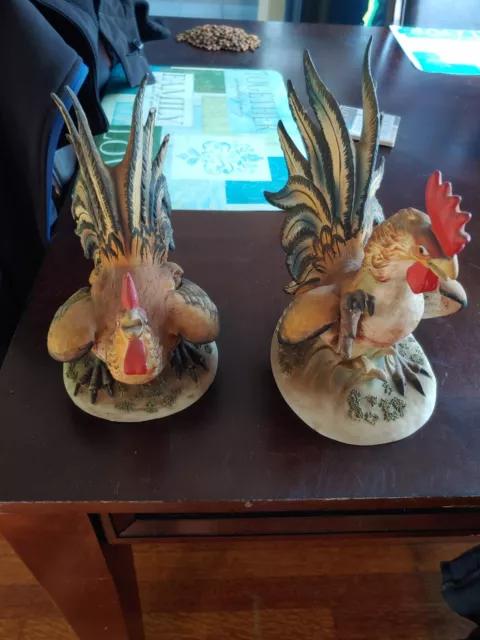 porcelain china fighting Roosters