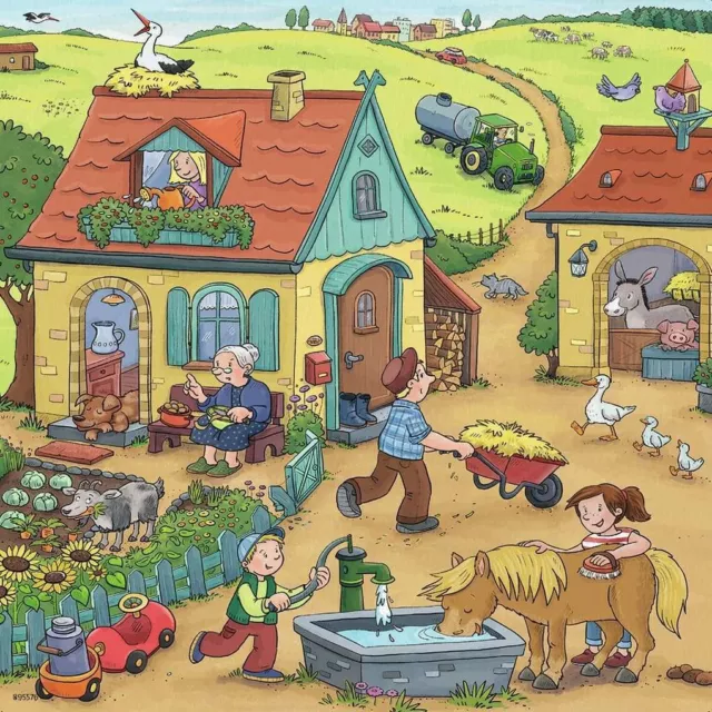 Ravensburger Kinderpuzzle - 05078 Viel los auf dem Bauernhof - Puzzle für Kinder 2