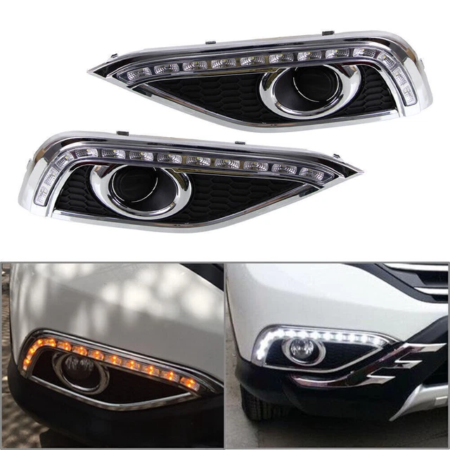 Luci Corsa Di Giorno LED DRL Indicatore Ambra Bianco Adatto Honda CR-V CRV 2012-14