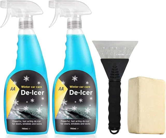 Winter Car Kit Fast Acting Deicer 2 X 750 Ml, Ice Scraper X 1, Chamois Demister