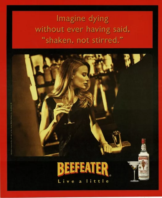 1996 BEEFEATER Gin woman at bar Vintage Print Ad