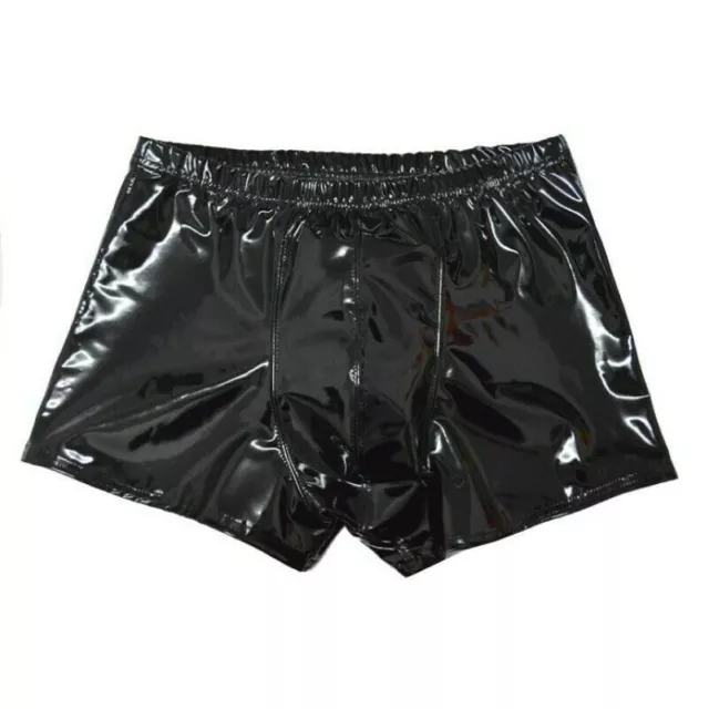 Uomo Similpelle Pantaloncini Boxer Slip Simil Latex Mutande Boxer Intimo