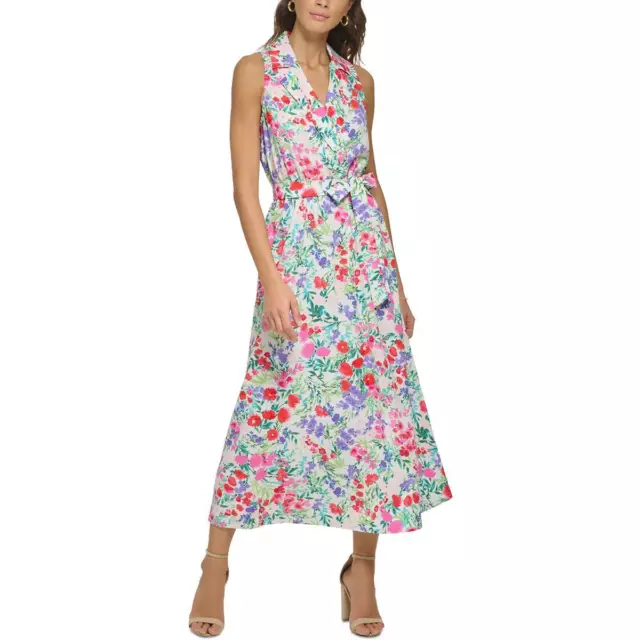 Kensie Dresses Womens Woven Floral Sleeveless Midi Dress BHFO 0121