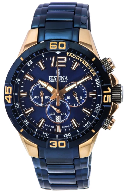 FESTINA STEEL 16177 Chrono bike watch reloj NOS nuevo OLD STOCK 45