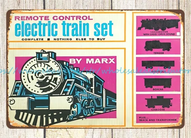 MARX ELECTRIC TRAIN SET Steam Locomotive ENGINE Toy tin sign nostalgic signs