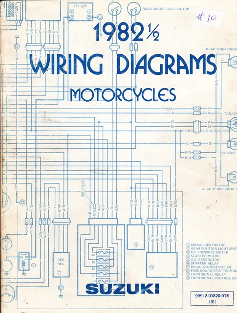 GENUINE SUZUKI 1982 Wiring Diagrams Manual Dr Ds Fr Gn Gs Gsx Gt Pe Sp