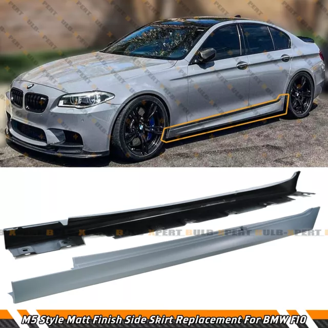 M5 Style Primer Matt Finish Side Skirt Extensions For 2011-2016 BMW F10 5 Series