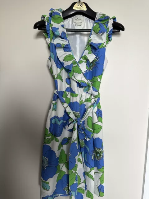 Kate Spade Aubrey Floral Print Silk Wrap Dress sz S