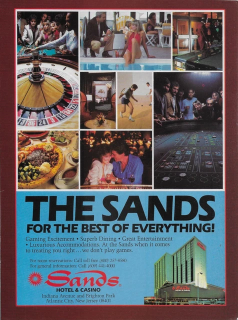 1983 SANDS HOTEL &amp; Casino Atlantic City Roulette Pool Photo Vintage Print Ad $16.26 - PicClick CA