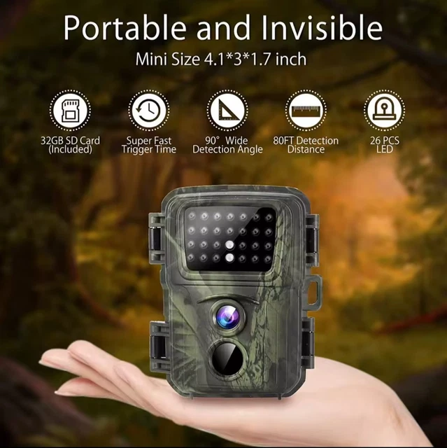 Caéra de Chasse Solaire 4K 30fps, CEYOUR Wi-FI Bluetooth 40P Caera