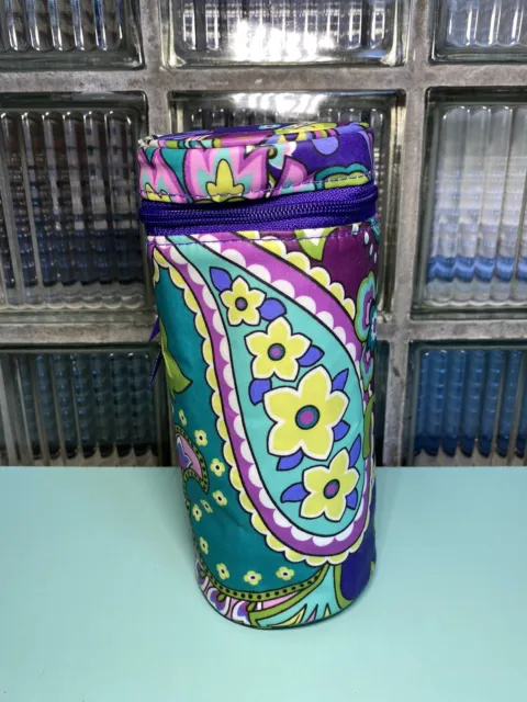 Vera Bradley Heather Purple Insulated Bottle Caddy Carrier Clip On Paisley