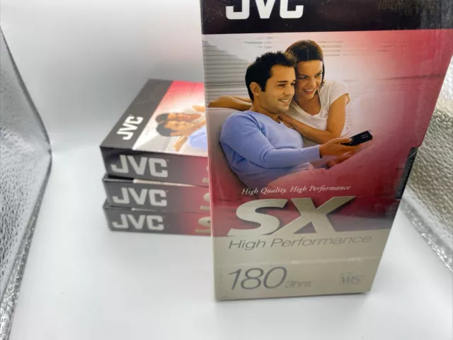 4 x JVC E180 SX Blank VHS Video Tapes High Performance 3 Hours New Sealed