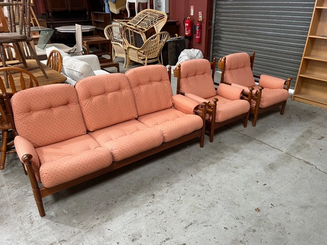 Mid Century 'Guy Rogers' 3 piece suite' in teak