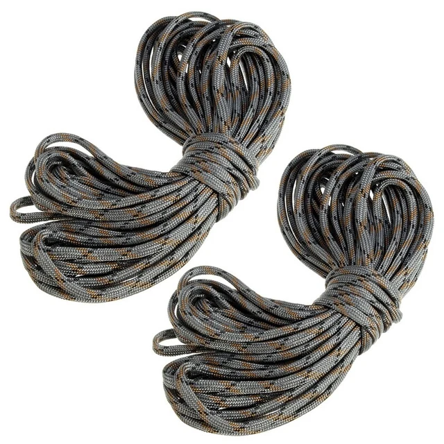2pcs 7 Rope Paracord Parachute Rope Resistant Camping Survival Color: Grey CG1O6