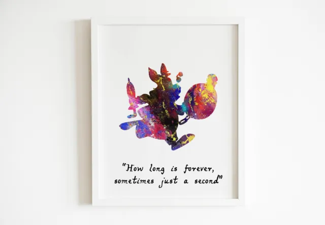 Disney Alice in Wonderland - How long is forever Poster Print Watercolor decor