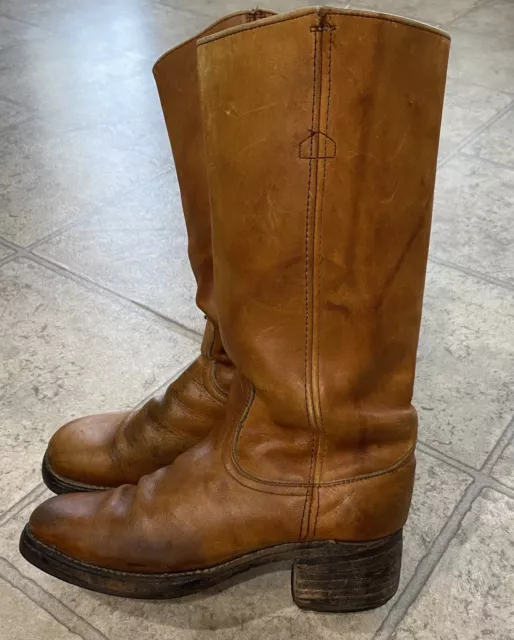 Vintage Frye Campus Boots 60s 70s Brown Leather Mens Sz 10? Black Label