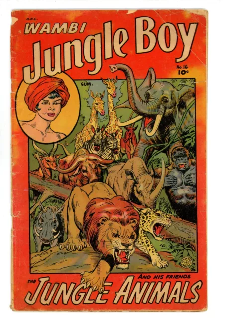Wambi, Jungle Boy 16 GD (2.0) Fiction House (1952)