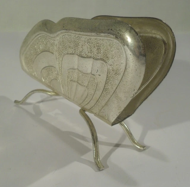 hübscher alter SERVIETTENHALTER als SCHMETTERLING versilbert Metall Spender