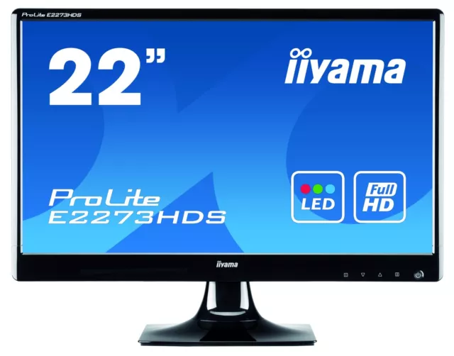 Iiyama E2273Hds 21.5" Fhd Led Backlit Widescreen Vga Dvi-D Hdmi Monitor Display