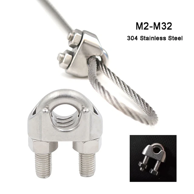 20 pezzi Morsetto per fune metallica in acciaio inossidabile 5mm 20 pezzi Morsetto per fune metallica in acciaio inossidabile 5mm