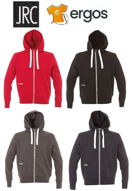 JRC Felpa NEVADA in Cotone Colletto Rialzato Cappuccio Foderato Zip Intera Uomo