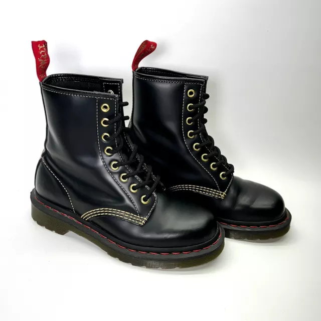 RARE DR. MARTENS Year of the Dog Black 14 eye boots UK size 9